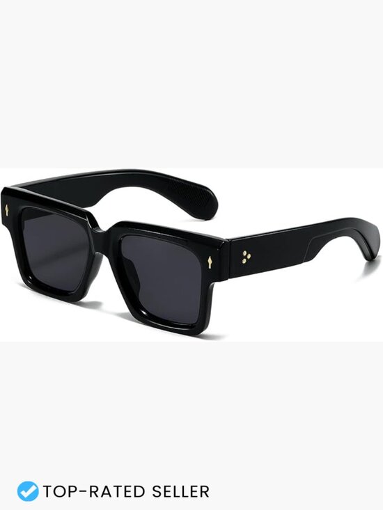 Trendy Thick Square Frame Sunglasses UV400 Protection Unisex Adult Shades main image 3